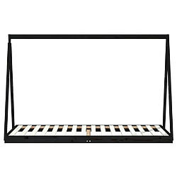 Acheter Maison Chic Lit simple Cadre de lit pour enfants,Lit d'Enfant Moderne noir 90x200 cm bois de pin massif -MN97746