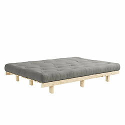 Avis Inside 75 Banquette convertible futon LEAN pin coloris gris couchage 130x190 cm.