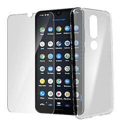 Avizar Coque Nokia 4.2 Silicone Souple et Film Ecran Verre Trempé 9H Transparent