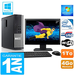 PC DELL 990 SFF Intel G840 Ram 4Go Disque 1 To Wifi W7 Ecran 27" - Occasion