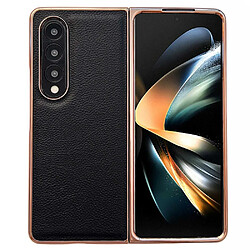 Coque en TPU + PU nano électroplaqué, anti-chocs, anti-rayures, anti-chocs pour votre Samsung Galaxy Z Fold4 5G - noir