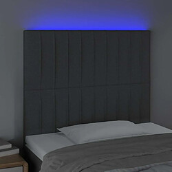 Avis Maison Chic Tête de lit scandinave à LED,meuble de chambre Gris foncé 90x5x118/128 cm Tissu -MN10901