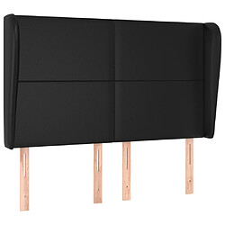 vidaXL Tête de lit avec oreilles Noir 147x23x118/128 cm Similicuir