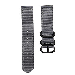 Bracelet en nylon 18mm, trois boucles lourdes, gris pour votre Garmin Venue 2S/Vivoactive 4S