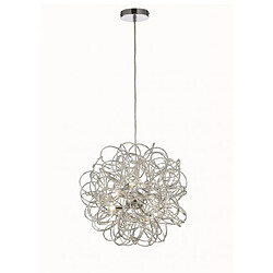 Luminaire Center Suspension Cassidy Argent 6 ampoules 48cm