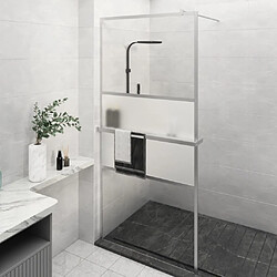 Maison Chic Paroi de douche | Écran de douche | Cloison de douche et étagère Chrome 100x195cm Verre ESG&Aluminium -GKD46828