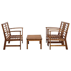 Maison Chic Salon de jardin 4 pcs - Table et chaises d'extérieur - Mobilier/Meubles de jardin Moderne Bois d'acacia solide -MN45729