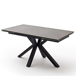 Inside 75 Table extensible NODA 160 x 90 cm plateau céramique anthracite pied acier laqué anthracite