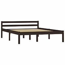 Maison Chic Lit adulte - Lit simple Cadre de lit,Structure du lit Contemporain Marron foncé Bois de pin massif 120 x 200 cm -MN71353