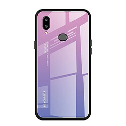 Wewoo Coque Pour Galaxy A10s Gradient Color Glass Case Light Purple