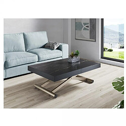 Inside 75 Table relevable extensible ACTIVA+ 120(214) x 80 x 38(77) cm pied bronze plateau céramique noir