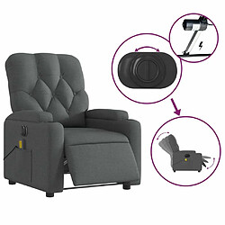 Maison Chic Fauteuil Relax pour salon, Fauteuil inclinable de massage électrique gris foncé tissu -GKD88306 pas cher