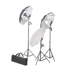 vidaXL Kit de studio photo avec lampes toile de fond et réflecteur