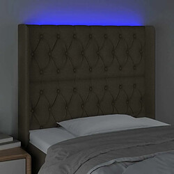 Acheter Maison Chic Tête de lit scandinave à LED,meuble de chambre Taupe 93x16x118/128 cm Tissu -MN95752