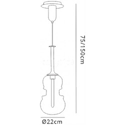 Luminaire Center Suspension Sonata Cuivre 1 ampoule 75cm