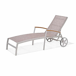 Bain de Soleil Jardin Multipositions Chillvert Imperia Bois Aluminium 180,40x77,60x102,90 cm Beige