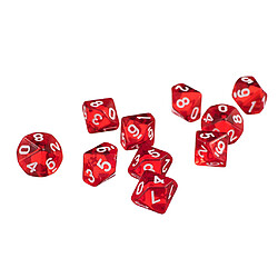 10 Pièces Rouges Dix Faces Des Dés D10 Avec Une Tasse De Dés Pour D & D Trpg Partie Du Jeu Jouet pas cher