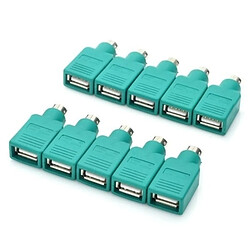 Avis Wewoo Adaptateur 10 pcs USB Femelle à PS Mâle Convertisseur Plug