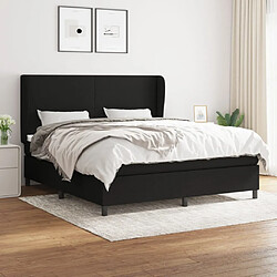 Maison Chic Lit Adulte - Lit simple Lit à sommier tapissier avec matelas moelleux - Meuble de Chambre - Noir 160x200 cm Tissu -MN83316