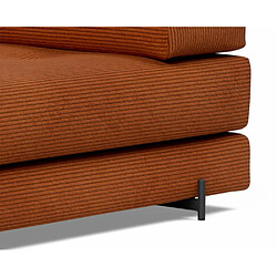 Inside 75 Méridienne design SIGMUND INDU Burnt Orange convertible lit 160*200 cm pieds Acier noir pas cher