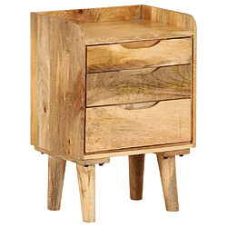 vidaXL Table de chevet Bois de manguier massif 40 x 30 x 59,5 cm