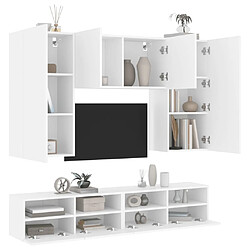 vidaXL Unités murales TV 5 pcs blanc bois d'ingénierie