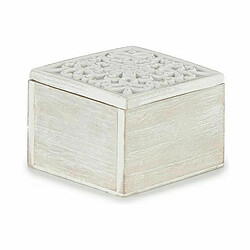 Gift Decor Boîte Décorative Blanc Bois 11,5 x 8 x 11,5 cm (6 Unités)