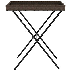 Acheter vidaXL Table à plateau pliable marron 65x40x75 cm résine tressée