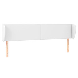 vidaXL Tête de lit avec oreilles Blanc 163x23x78/88 cm Similicuir