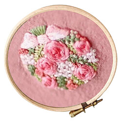 Acheter Kit de broderie estampée au point de croix avec cercle à broder - Fleur CD003