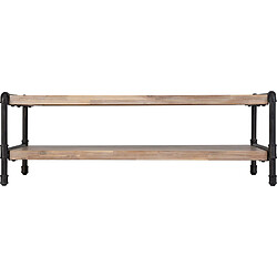 Atmosphera, Createur D'Interieur Table basse design bois et métal industriel Siam - L. 120 x H. 40 cm - Noir