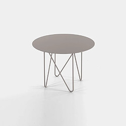 Inside 75 Table basse ronde SHAPE acier coloris gris tourterelle