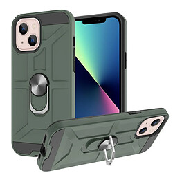 Coque en TPU antichoc, amovible et hybride avec béquille rotative vert pour votre Apple iPhone 13 6.1 pouces