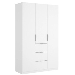 Pegane Armoire placard meuble de rangement coloris blanc brillant - Longueur 135 x Profondeur 52 x Hauteur 204 cm