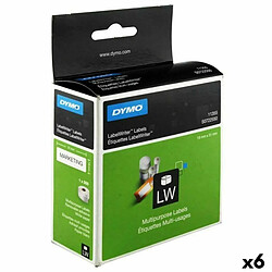 Rouleau d'Étiquettes Dymo LW11355 19 x 51 mm Blanc Noir (6 Unités)