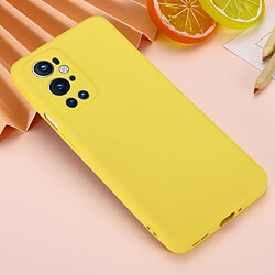 Coque en silicone souple avec sangle jaune pour votre OnePlus 9 Pro