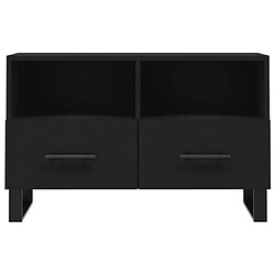 Maison Chic Meuble TV scandinave - Banc TV pour salon Noir 80x36x50 cm Bois d'ingénierie -MN84376 pas cher