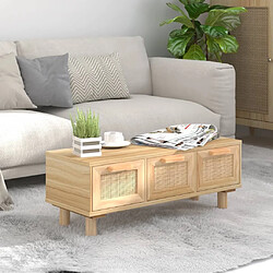 Maison Chic Table basse pour salon | Table à café Marron 80x40x30 cm Bois d'ingénierie et pin massif -GKD30767