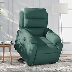 vidaXL Fauteuil inclinable électrique vert foncé tissu