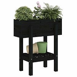 Avis Maison Chic Jardinière,Bac à fleurs - pot de fleur noir 62x30x69 cm bois massif de pin -GKD33924