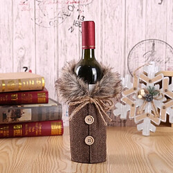 Wewoo Décorations de Noël Ensemble de vin Bow Bottle Set Hôtel Restaurant Décoration Props SoGray Burlap