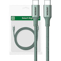 UGREEN Cable USB C vers USB C PD 100W 5A 20V Cable USB Type C Nylon Tresse Charge Rapide et Sync Compatible avec iPhone 15 Plus Pro Max MacBook Pro iPad Pro Galaxy S24 Plus Ultra S23 A54 Vert 1M