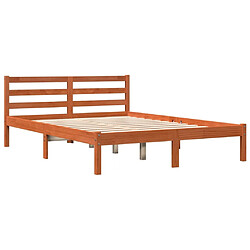 Vidaxl Cadre de lit cire marron 120x190 cm bois de pin massif