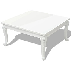 Maison Chic Table basse,Table Console Table d'appoint, Table pour salon 80 x 80 x 42 cm Laquée Blanc -MN49518