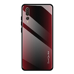 Wewoo Coque Pour Huawei P20 Pro Housse de protection en verre dégradé de texture rouge