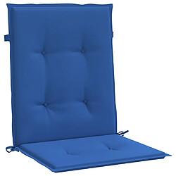 Acheter vidaXL Coussins de chaise de jardin à dossier bas lot de 4 bleu royal