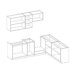 LASSEN Cuisine complete d'angle 240x165 cm avec plan de travail - Angle réversible - Décor chene sonoma pas cher