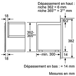 Micro-ondes encastrable 21l 900w inox - bfl634gs1 - BOSCH