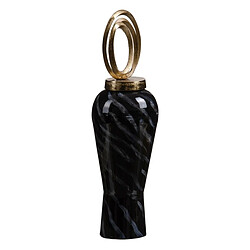 BigBuy Home Vase Verre Noir Doré Métal 15 x 15 x 46 cm