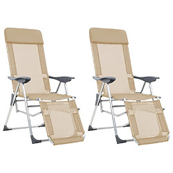 vidaXL Chaises de camping pliantes et repose-pied lot de 2 textilène